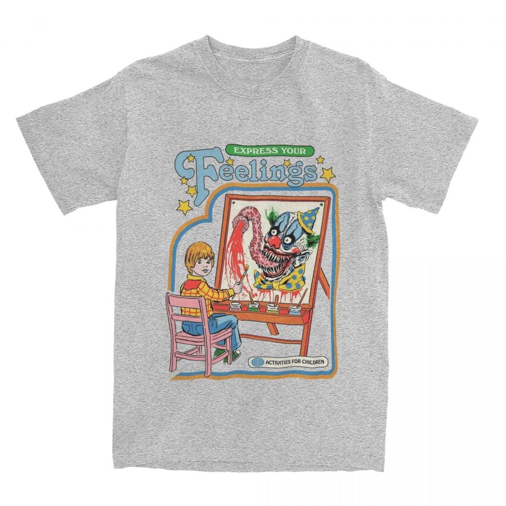 Unisex Womens Express Your Feelings Horror Art T Shirts Merchandise Creepy Artist Cotton Tshirt Clothing Awesome Tees New Arrival