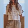 2025 European & American Cross-border Hollow Cable Knit Sweater - Spring/Autumn Lazy Style