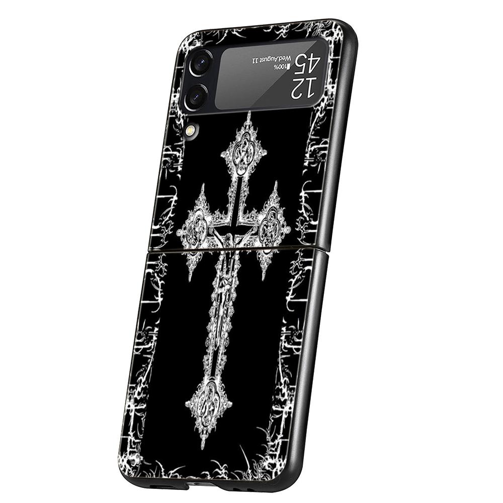 Cyber Sigil Kreuzlinie Harte PC Handyhülle Für Samsung Galaxy Z Flip 7 6 5 4 Schwarze Hülle Für Galaxy Z Flip 3 Faltbare Capas Taschen