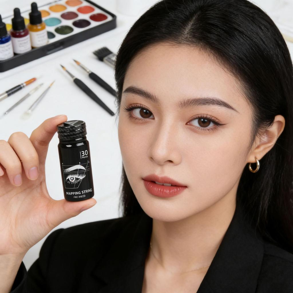 30m Microblading Vorgefärbter Mapping-Faden Augenbrauen Make-up Färbelinie Faden Braun Permanent Positionierung Messung Tattoo Werkzeuge