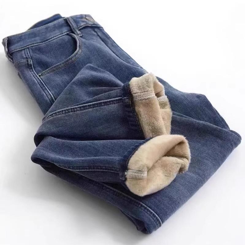 Women's Soft Fleece-Lined Denim Jeans – Comfortable, Flattering, Versatile Dad Pants for Autumn/Winter 2025