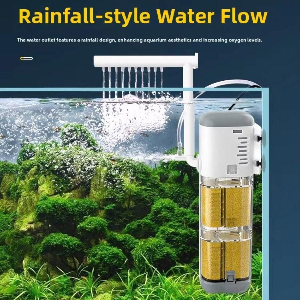 1Pcs 8/12/18/25W Aquarium Filter Pump Removable Rainshower pipe Fish Tank Filter Built-In 220V Water Changer Pump Aquarium