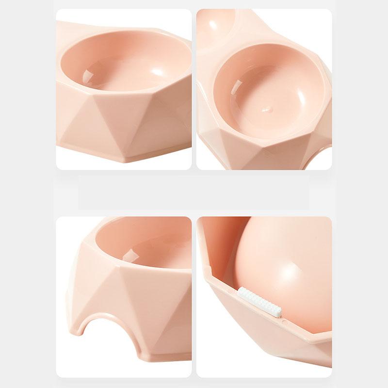Double Dog Cat Bowls Food Water Feeder Non-Slip Pet Feeding Bowl for Small Medium Dogs Cats Puppy Kitten Durable Pet Dish