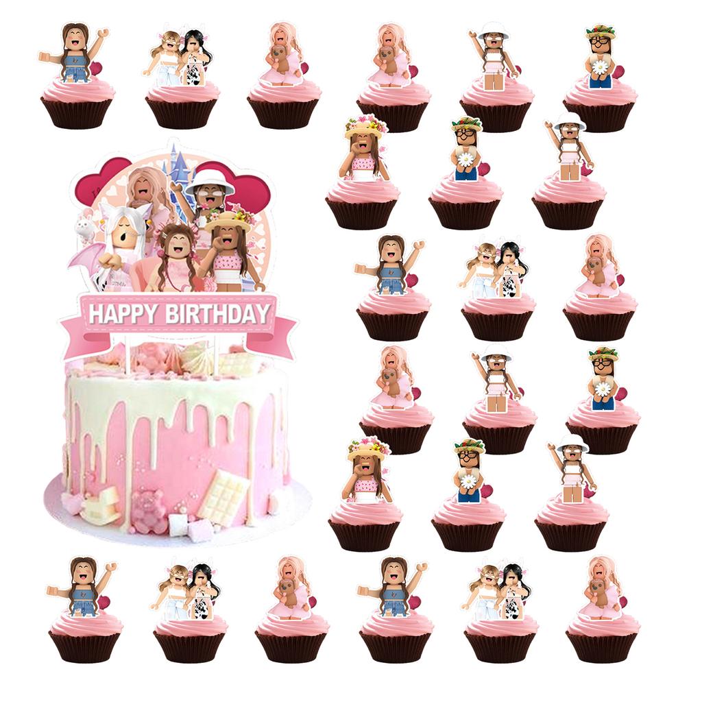 Roblox Birthday Party Sets Baby Shower Kids Decorations Supplies Gifts Cake Topper Cupcake for Entertaining Play Safe Kid Friendly Fun