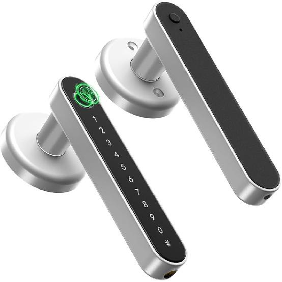 IRONZON Fingerprint Door Lock Door Knob with Keypad Keyless Entry Door Lock with Handle for Home Hotel Apartment Bedroom