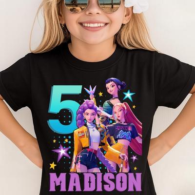 Kpop Demon Hunters Children's T-Shirt Short Sleeve Saja Boys T-shirt Cute Fashionable Boys Girls T-shirt