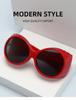 Two Circles Oversized Round Frame Trendy Punk Sunglasses - T1021
