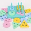 Childrens Wooden Geometric Shape Matching Blocks For Early Education And Brain Development