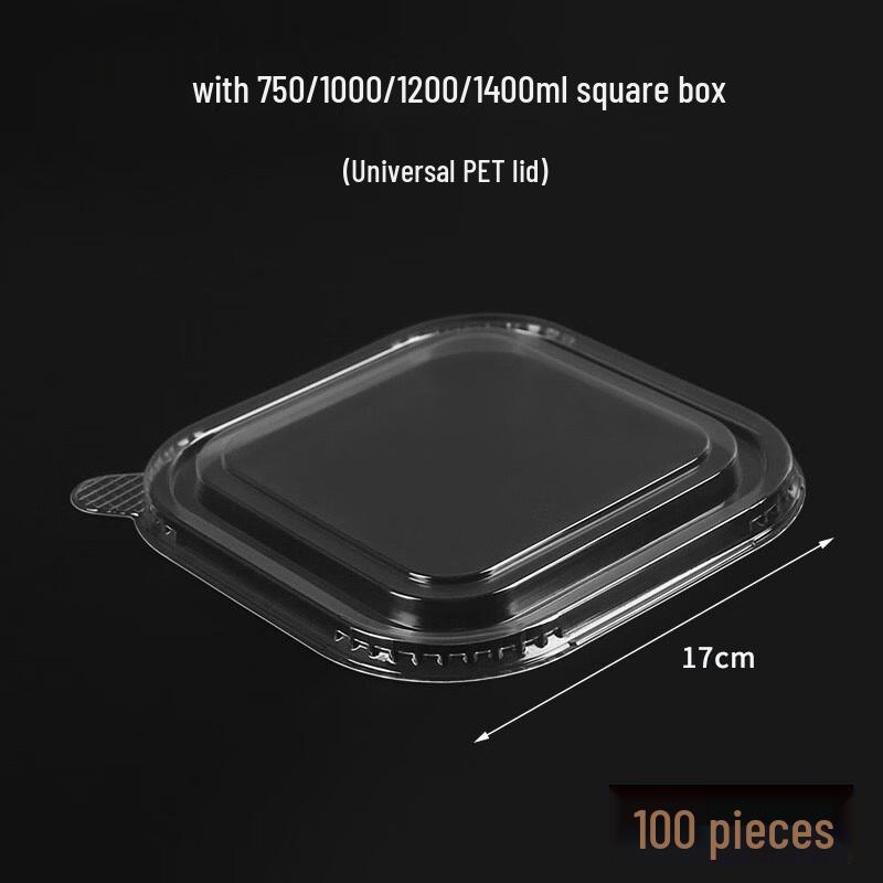 Disposable Square Meal Containers with PET Lids Disposable Meal Box