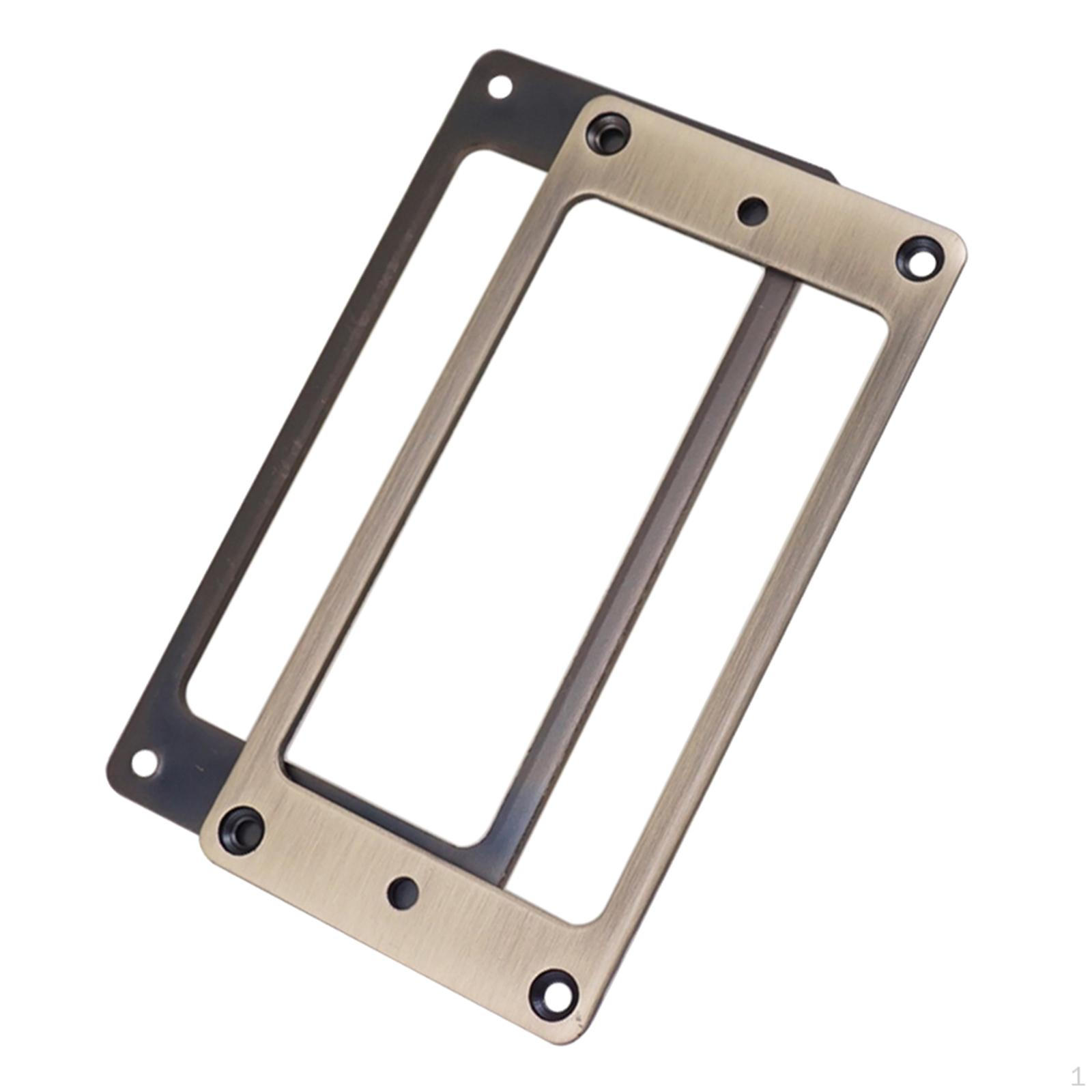 2 PCS Dual Coil Pickups Ring Cover Flat Bottom for Guitar Mounting Replacement Electric Bronze