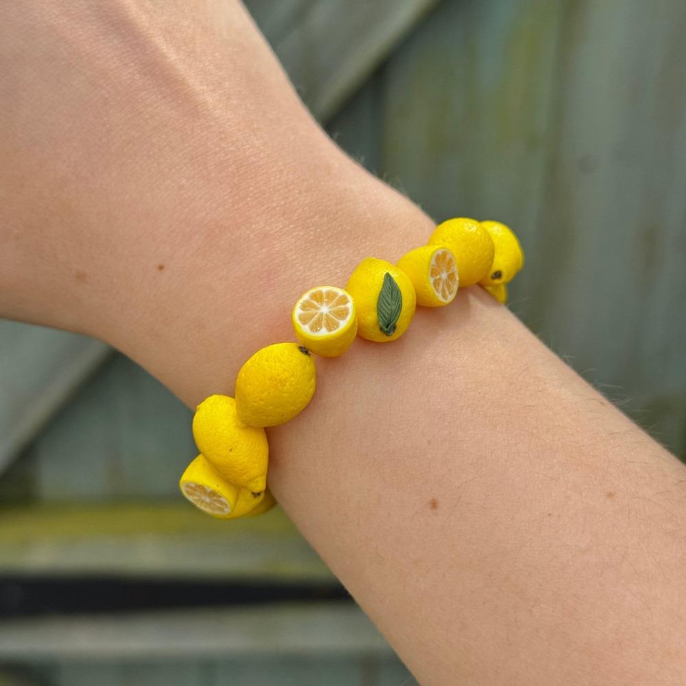 Resin Beads Bracelet Dopamine Summer Bohemian Jewelry Simulation Fruit Bracelet Beach Jewelry