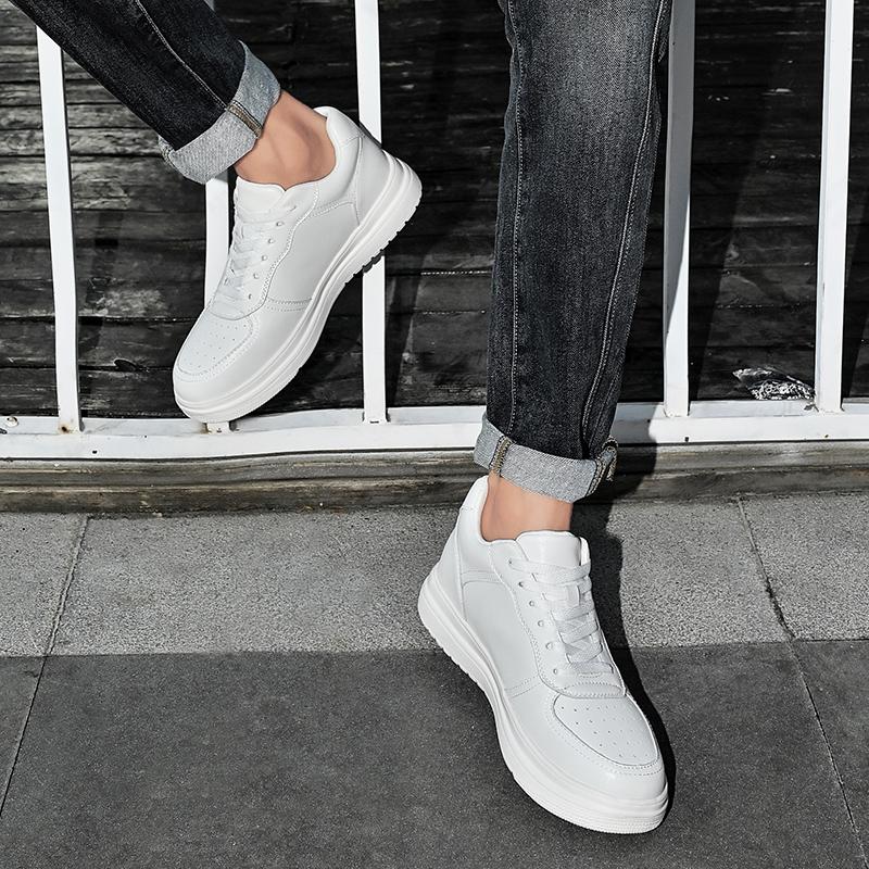 Fashion Fashion Comfortable Footwear Tenis Mens Shoes Genuine Leather Men Casual Shoes Brand High quality Men's leather White Sneakers