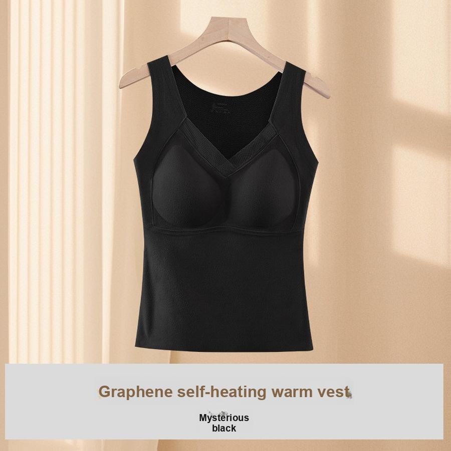 

Graphene Bamboo Fiber Thermal Underwear for Women - Seamless Bra, Adjustable Back, Heat-Generating Base Layer, Winter Warming Vest XXL