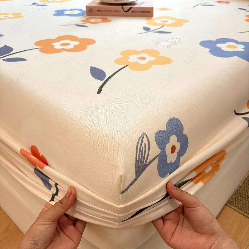 100% Cotton Bed Sheets Bed Bedroom Flower Printed Bed Cover Bedding (excluding Pillowcases) Single/Queen/King Washabl
