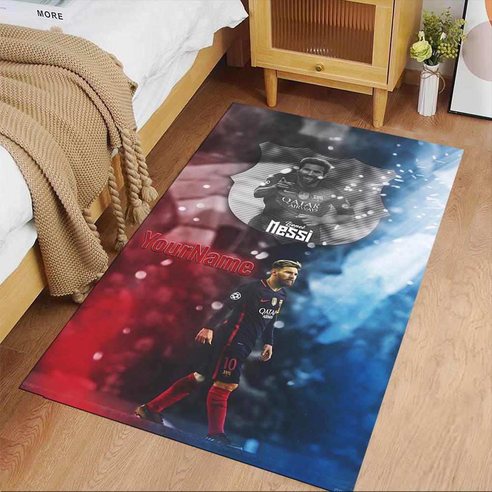 Messi Customizable Name Floor Mat Design for Hallway Bedrooms Outdoor Playrooms Antislip Carpet Office home decor Wedding Party Gift