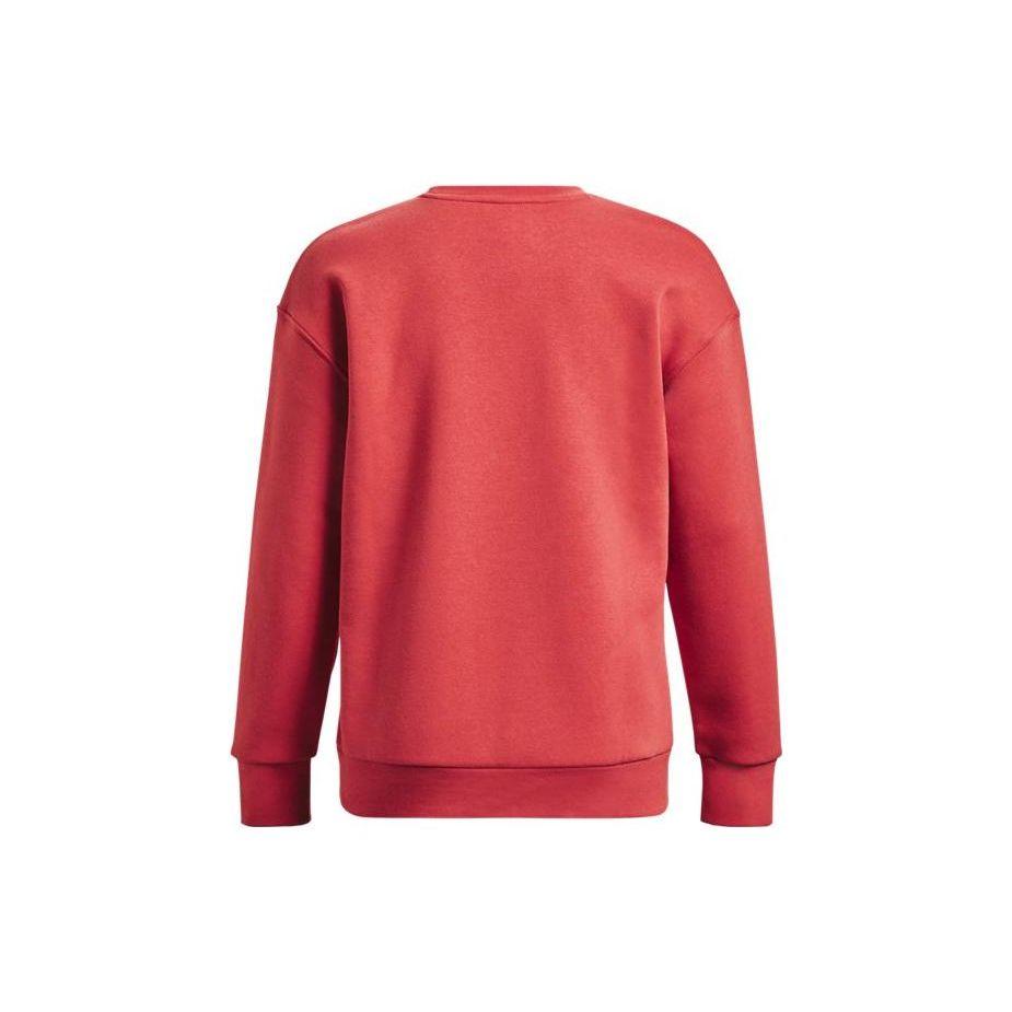 Under Armour Solid Color Crew Neck Pullover Fleece Sweatshirt Women Tops Red 1373032-638