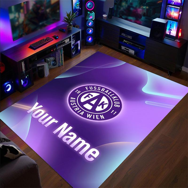 Crystal Velvet Rug Austria Wien FC Print Custom Name Text Floor Mat Home Decor