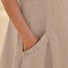 Women's Fashion Casual Solid Colour Sleeveless Cotton Linen Pocket Dress