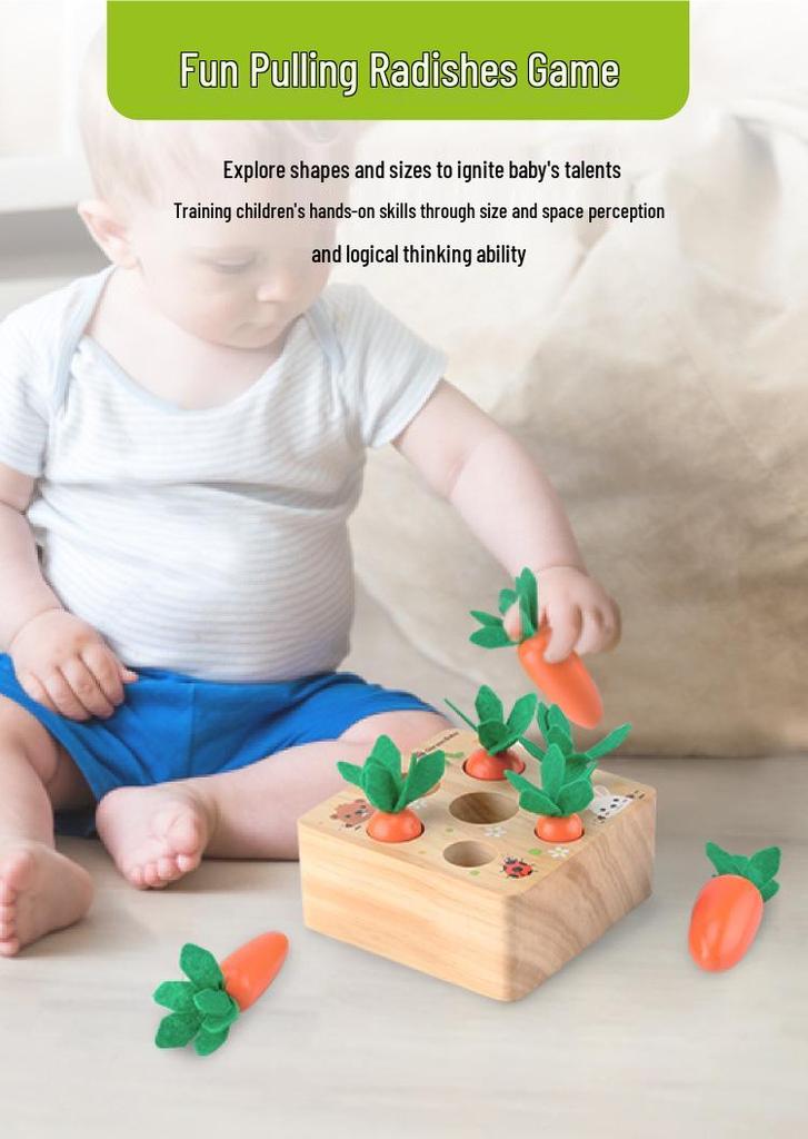 Goryeobaby Children's Sensory Radish Pull Game - Educational Carrot Building Blocks for Kindergarten