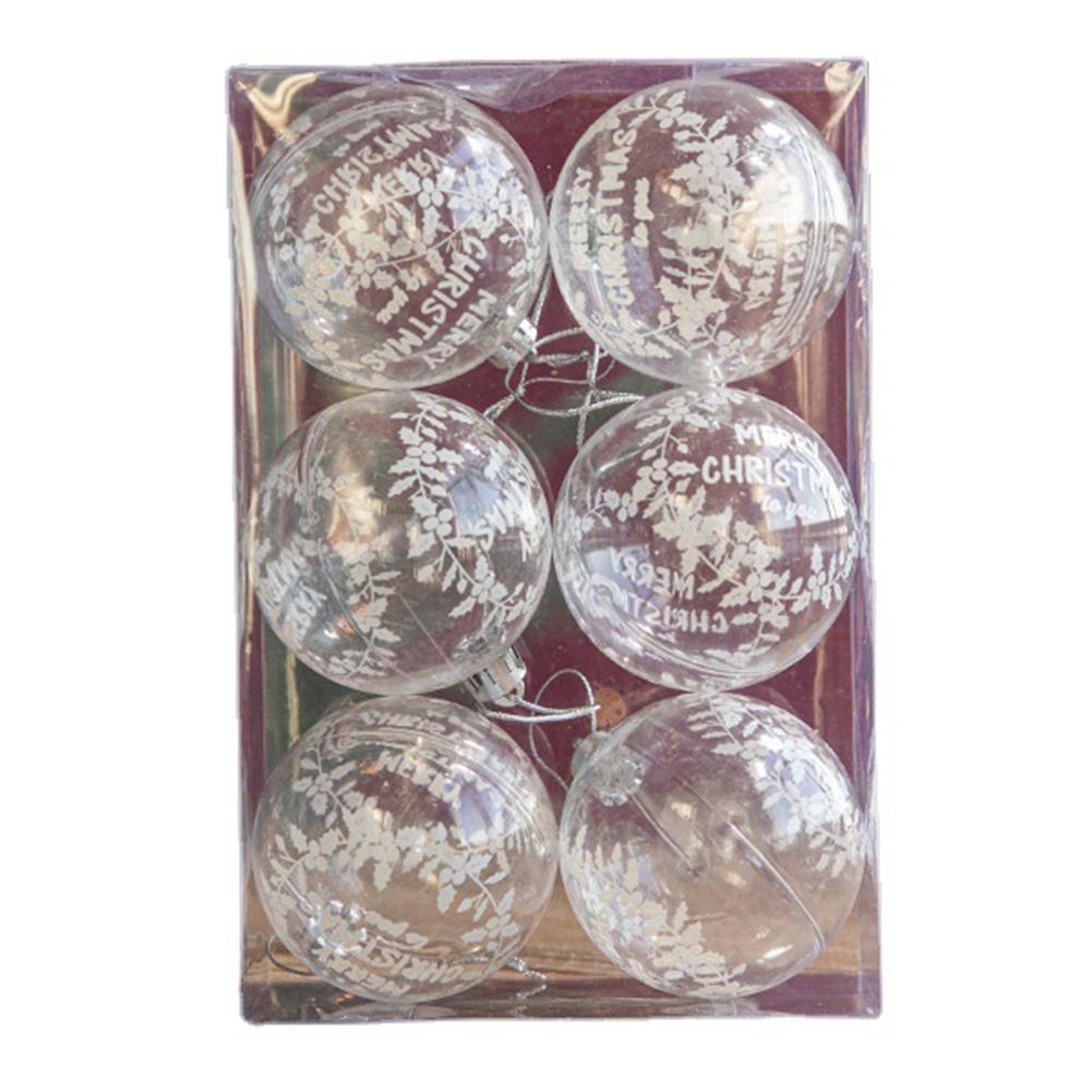 6Pcs/box Christmas Ball Acrylic Hanging Decor Home Garden