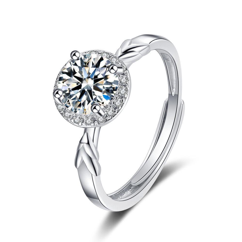 Korean Style Women's Zircon Diamond Open Finger Ring Jewelry