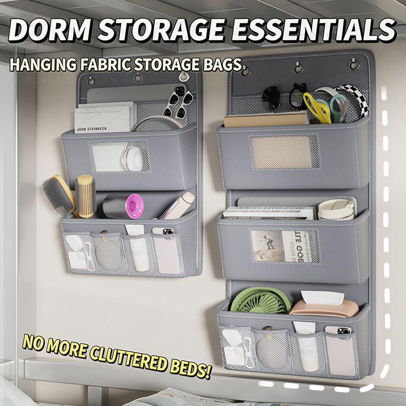 Multi Purpose Oxford Hanging Bedside Storage Organizer Shelf with Wall Door Mount for Remote Books Phone Bed Room