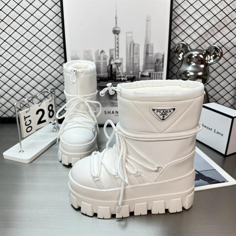 Classic Triangle Standard Thick-soled Warm Short Snow Boots Women's 2 Winter New Casual Straps Muffin Cotton Boots Hair