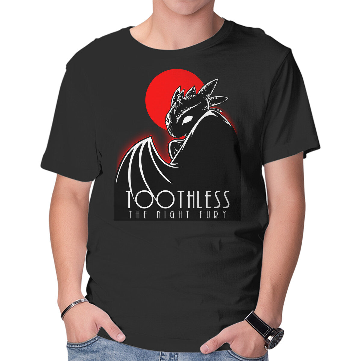 Unisex Crew Neck T-Shirt The Dark Dragon Graphic Short Sleeve Casual Tee XXXXL