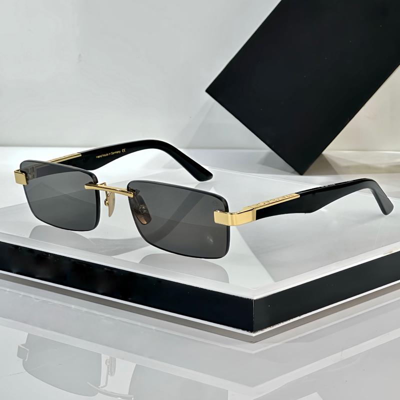 

Новейший бренд солнцезащитных очков без оправы в прямоугольной оправе THE ARTIST III для мужчин и женщин, немецкий стиль, сплав, ацетат, ручная работа, классика, UV400gafas AS Pictures