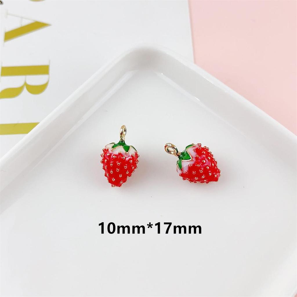 Colorful 3D Fruit Pendant Charms: Strawberry, Cherry, Pear for DIY Jewelry