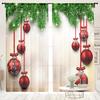 2 Pieces, Christmas Ball, Christmas Tree Curtains -30% Blackout - Suitable for Living Room, Bedroom, Kitchen, Home Decoration