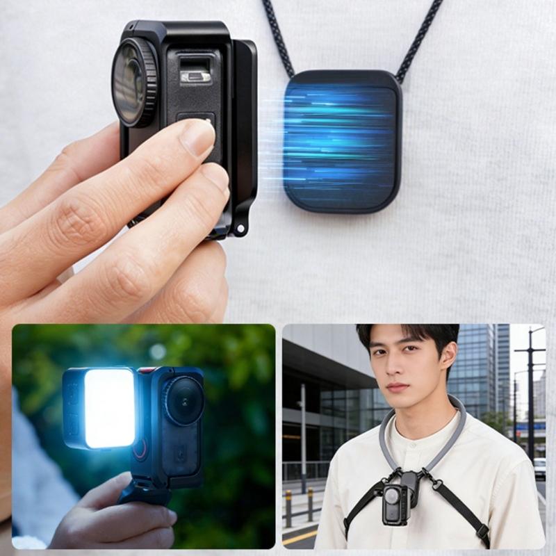 Aluminum Magnetic Mount Rabbit Cage for Action Camera With 180 Degree Adjustable Angle and Expansion Interfaces