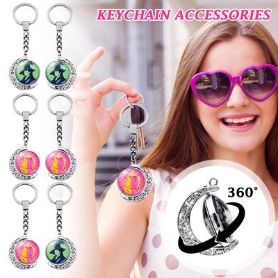 Witch Eve Baglinda Car Keychain Bag Pendant Double Sided Rotating Pendant Keychain Accessory
