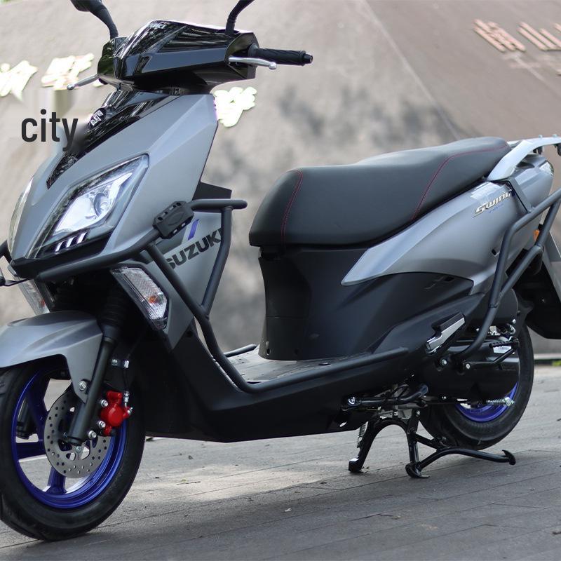 Leichtmotorrad Suzuki UY125 Schutz-Kollisionsschutzstangen - Vorder- und Hinterradstoßstangen aus Kohlenstoffstahl