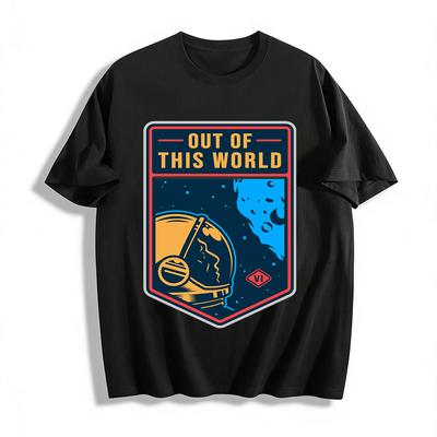 Out of This World Astronaut Space Themed Graphic Tee Pure Cotton T-shirt