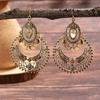 New Retro Originality Exaggerated Hollow Palace Style Round Earrings Bohemian Fashion Women'S Festival Party Accessories Jewelry