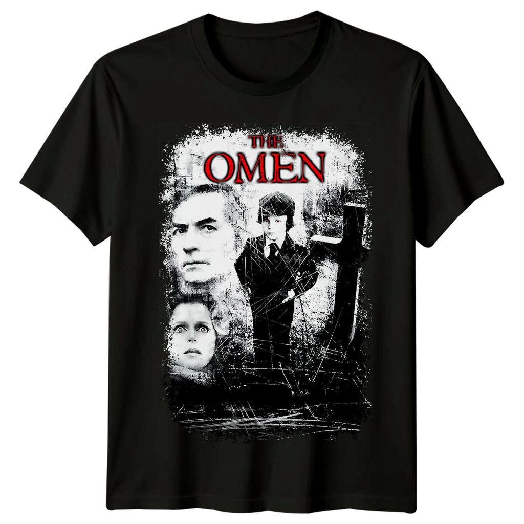 Das Omen (1976) Filmplakat Inspiriertes 100% Baumwolle T-Shirt Herren T-Shirts Oberteil Retro 70er Jahre T-Shirt Unisex