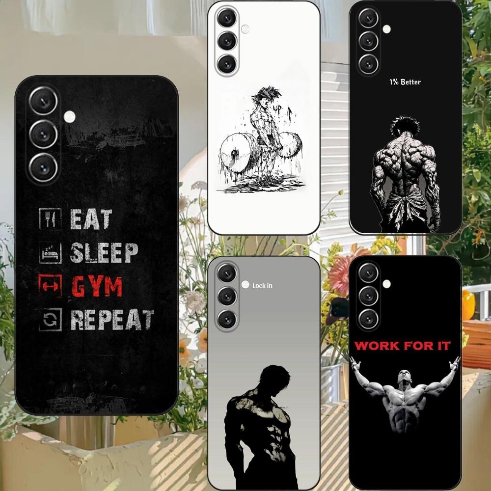 Bodybuilding Gym Fitness Handyhülle Handyhülle Für Samsung S25,S24,S21,S22,S23,S30,Ultra,S20,Plus,Fe,Lite,Note,10,5G Schwarze Hülle