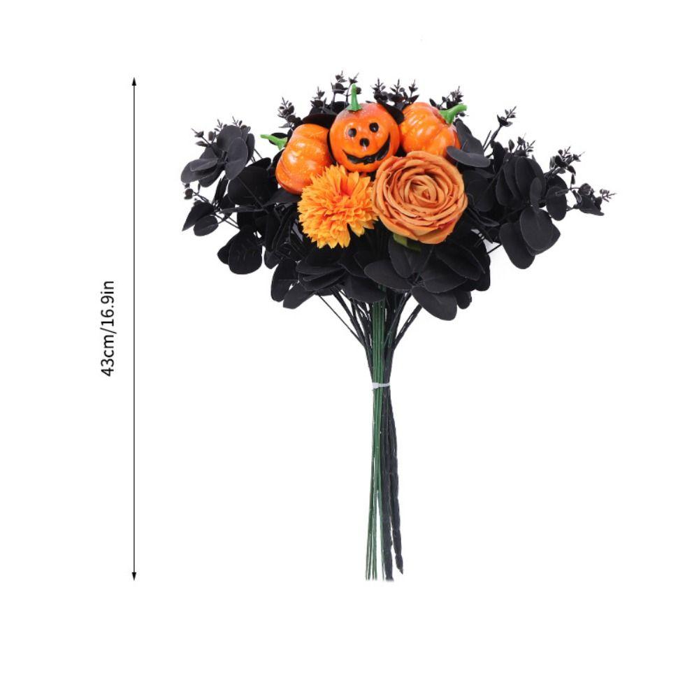 

Новый Хэллоуин Имитация Тыквенного Букета Шелковый Праздничный Букет Роз Украшение для Дома Настольная Ваза Украшение Искусственные Цветы