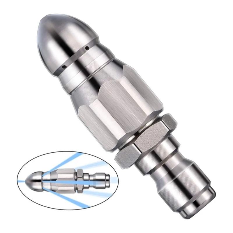 Corrosion Resistant Heavy Duty Drain Jetter Nozzle for High Pressure Washers 4000PSI Capable Lightweight Ergonomic Design