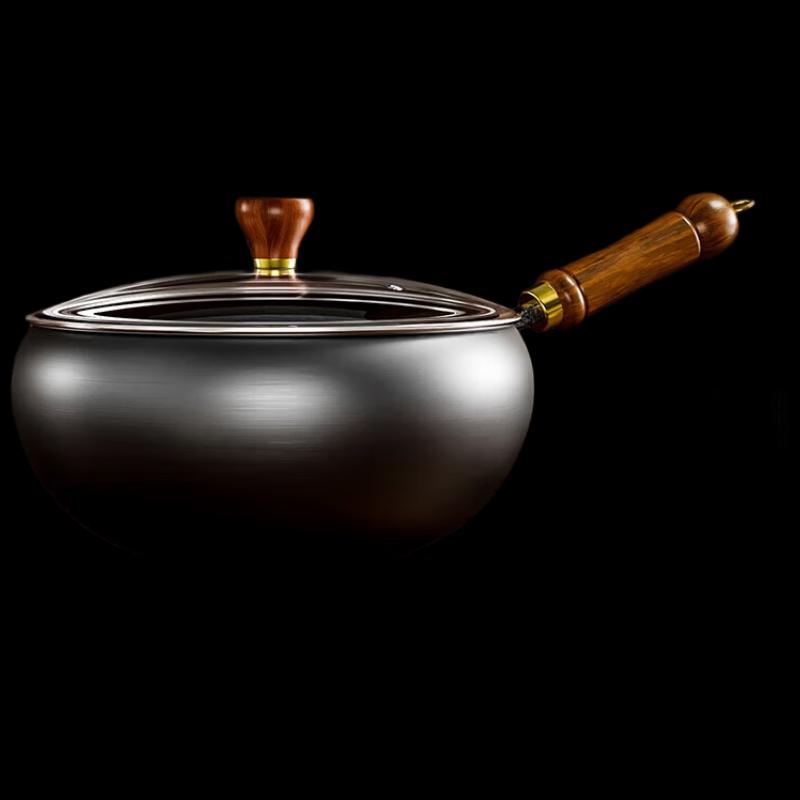 KSISE 24cm Wrought Iron Non-Stick Wok