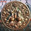 Vintage Round Aluminum WC Wall Art Children Floral Decor Home Cafe