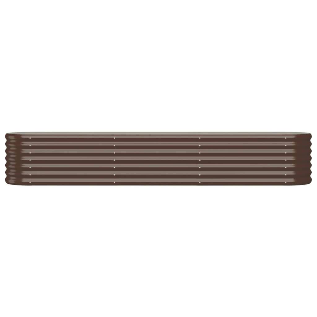 Vidaxl Raised Planter, Powder-Coated Steel, 224X40X36 Cm, Brown