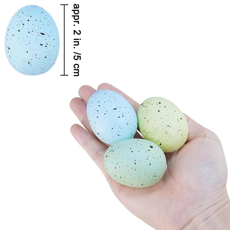 Good-40 Pcs Easter Eggs Artificial Speckled Foam Eggs Pastel Green Blue Decorative Eggs 2.1In For Neutral Easter Table Decor