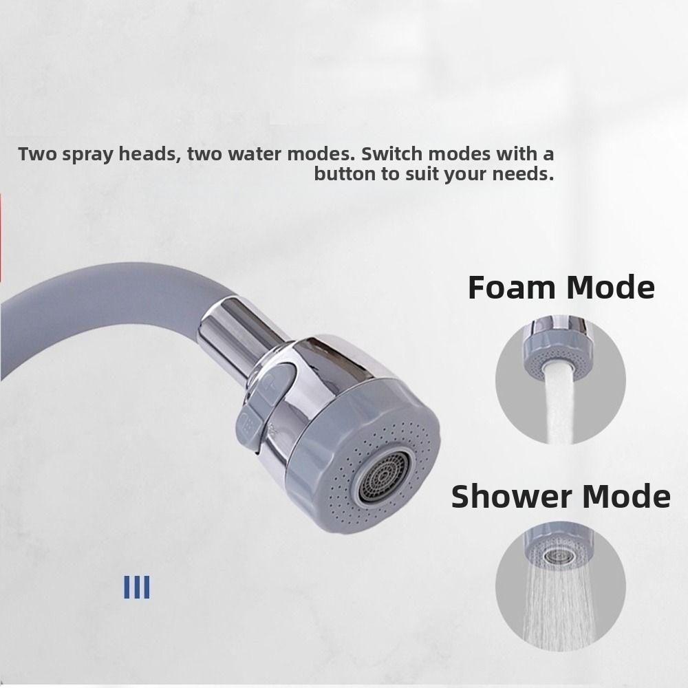 360 Degree Rotation Kitchen Tap Extension Pipe 1/4inch Universal Interface Silicone Hose Sink Faucet Stainless Steel Water Tap