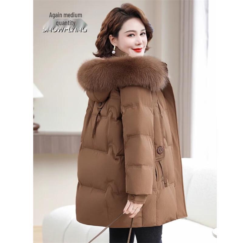 XueZhongFei 2024 Women's Fox Fur Duck Down Puffer Jacket