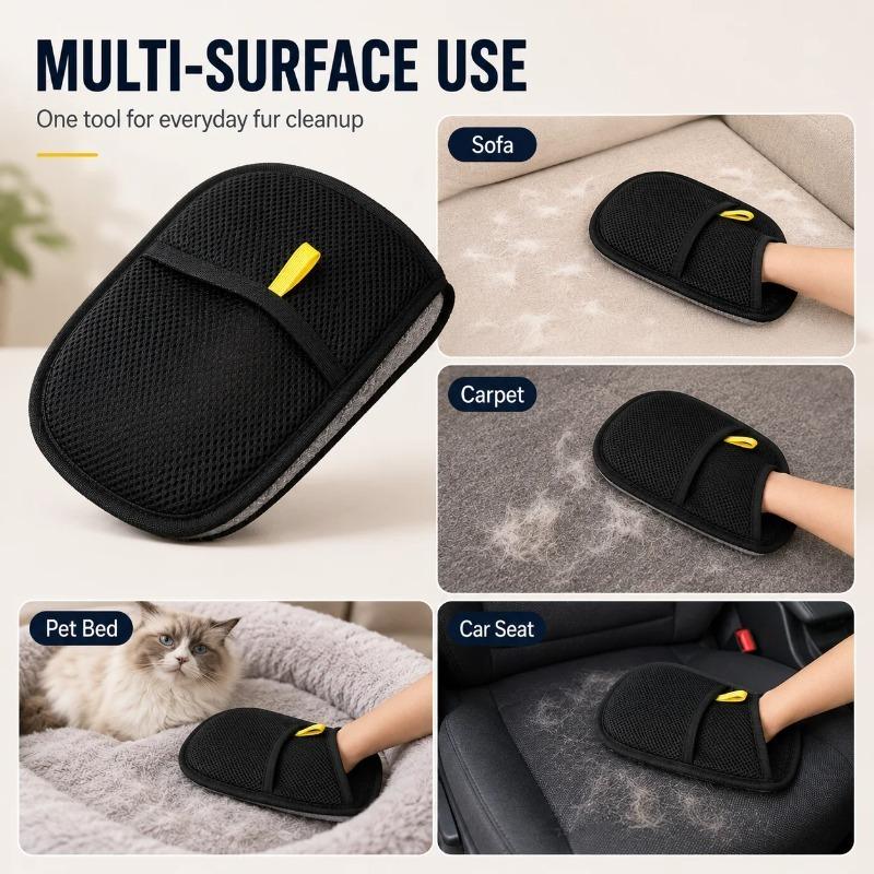 Pet Hair Remover Glove Reusable Grooming Brush for Cats & Dogs Electrostatic Deshedding Tool for Sofa Carpet Furnit