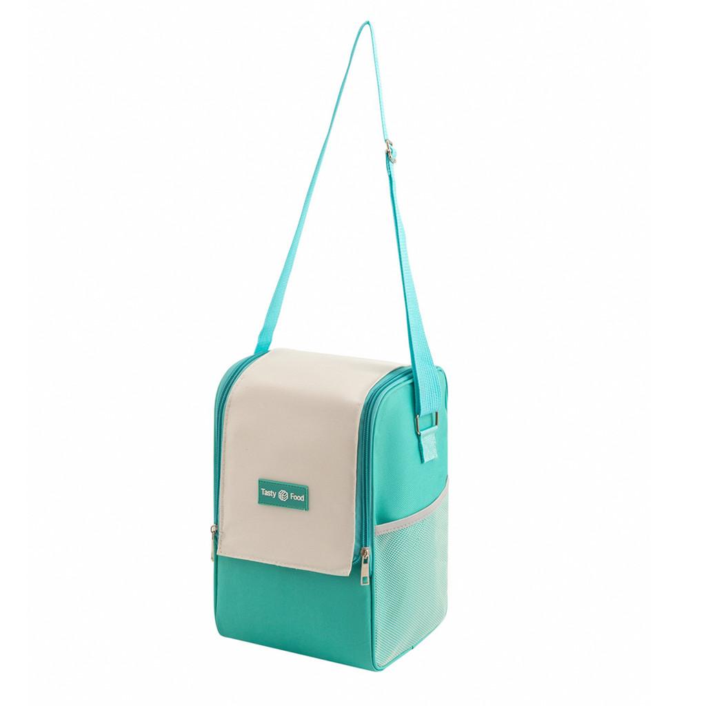 

Oxford Cloth Insulated Lunch Bag With Dual Zipper For Travel And Outdoor Use