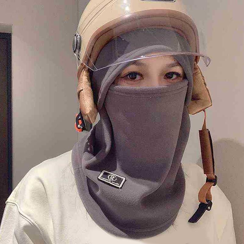 Warm Fleece Dustproof Beanie Winter Velvet Wrap Windproof Ear Protection Helmet Hat Face Cover Unisex Outdoor Cycling Skiing