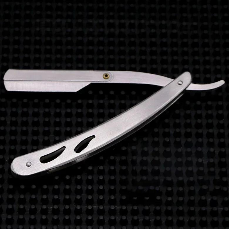 Navalhas Masculinas Barbeiro Navalha de Lâmina Reta Ferramentas para Barbear Cabelo Segurança Profissional Aço Inoxidável Faca Dobrável Ferramentas para Depilação